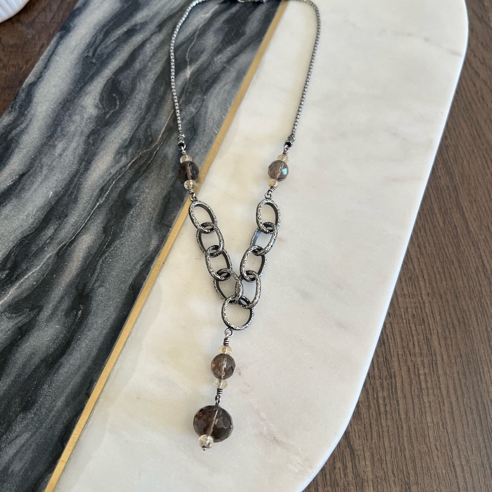 Silpada Sterling Silver and Brown Necklace